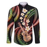 Hawaiian Ukulele Family Matching Short Sleeve Bodycon Dress and Hawaiian Shirt Jawaiian Fantastic Plumeria