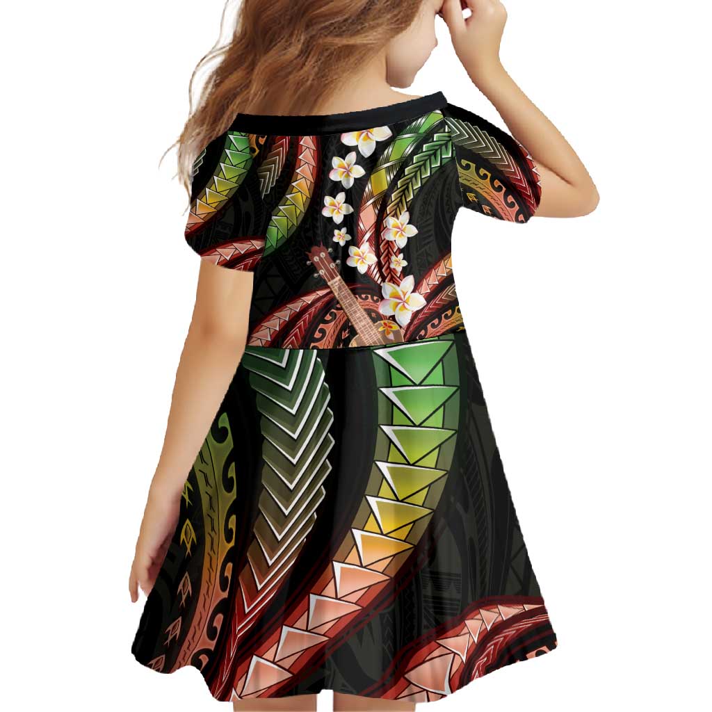 Hawaiian Ukulele Family Matching Summer Maxi Dress and Hawaiian Shirt Jawaiian Fantastic Plumeria