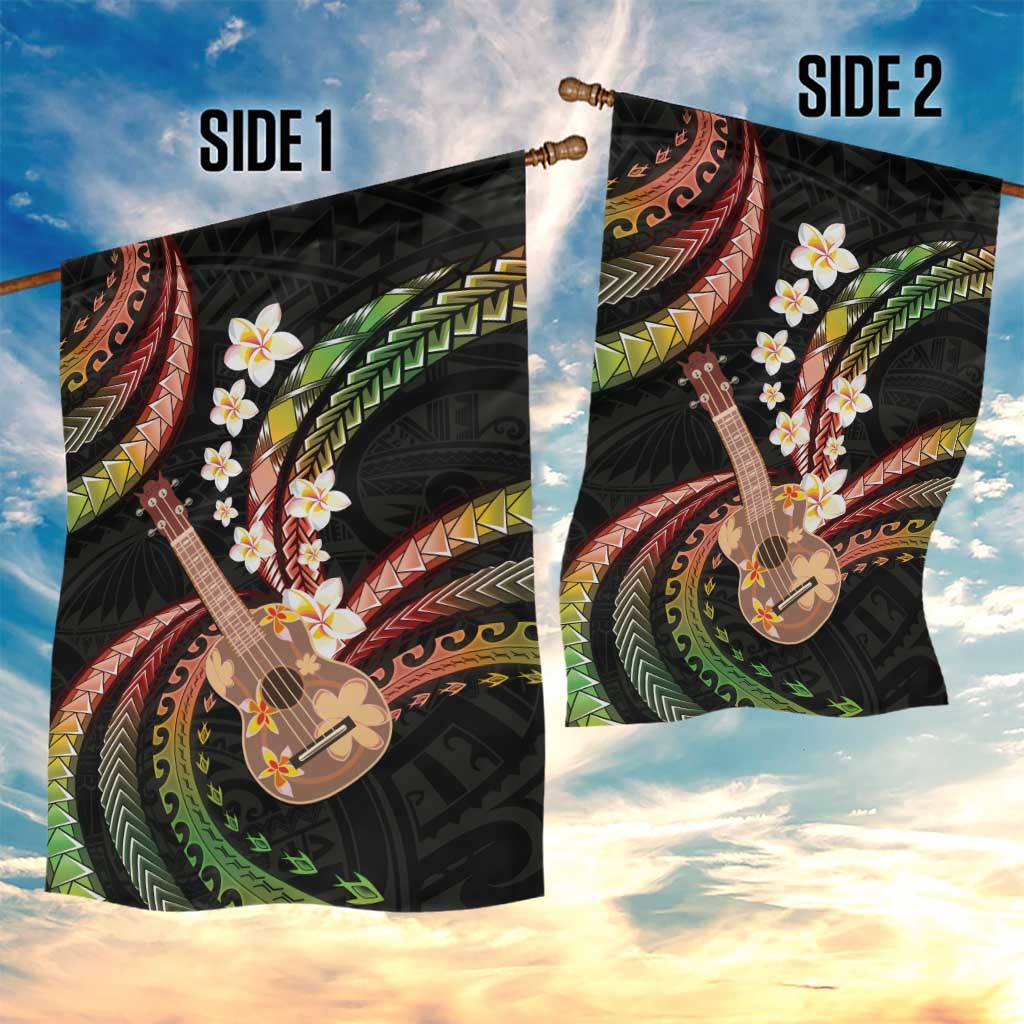 Hawaiian Ukulele Garden Flag Jawaiian Fantastic Plumeria