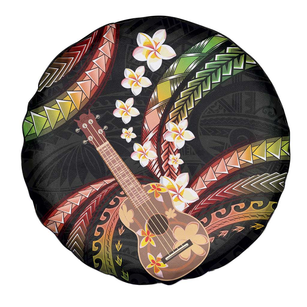Hawaiian Ukulele Spare Tire Cover Jawaiian Fantastic Plumeria