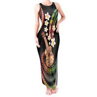 Hawaiian Ukulele Tank Maxi Dress Jawaiian Fantastic Plumeria