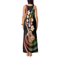 Hawaiian Ukulele Tank Maxi Dress Jawaiian Fantastic Plumeria