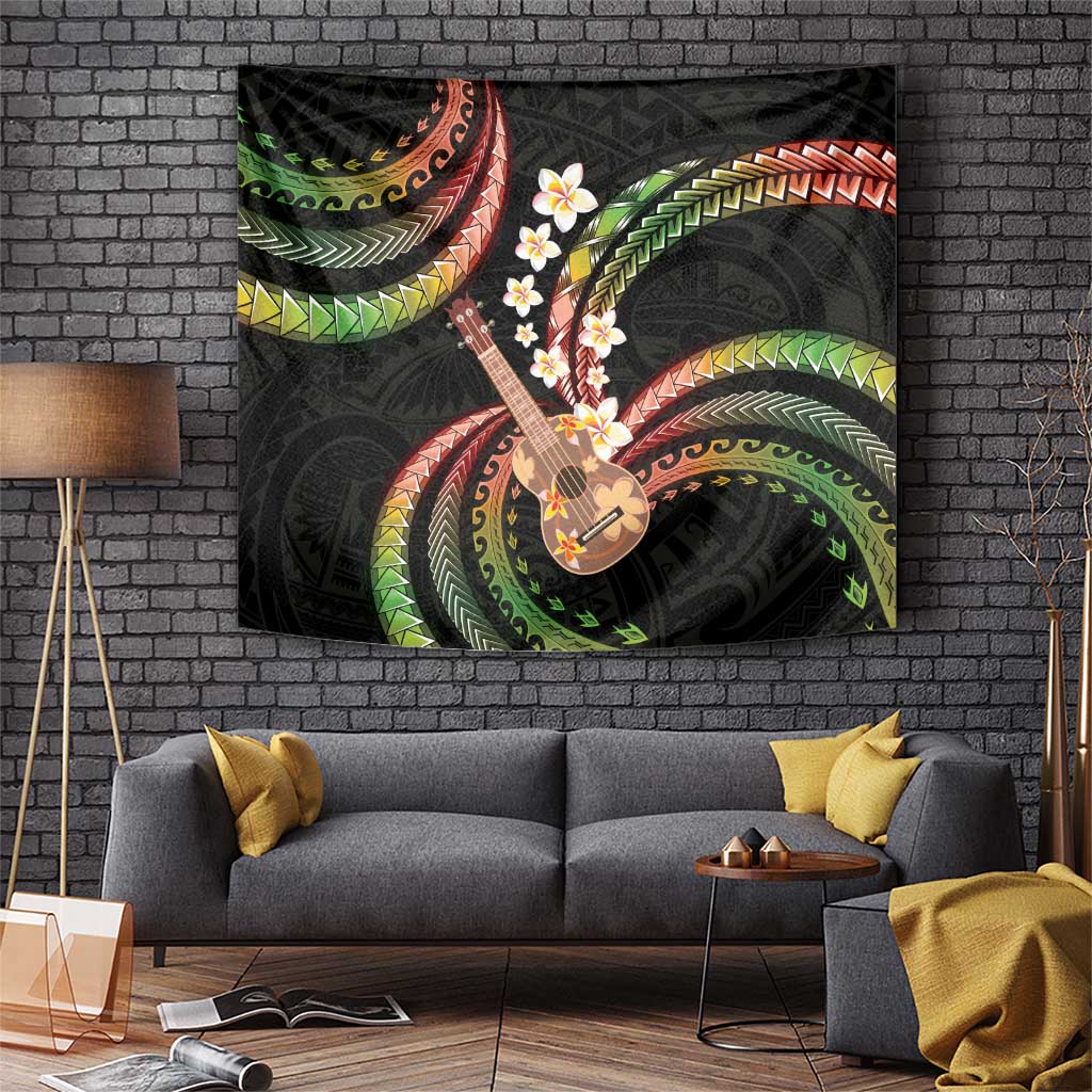 Hawaiian Ukulele Tapestry Jawaiian Fantastic Plumeria