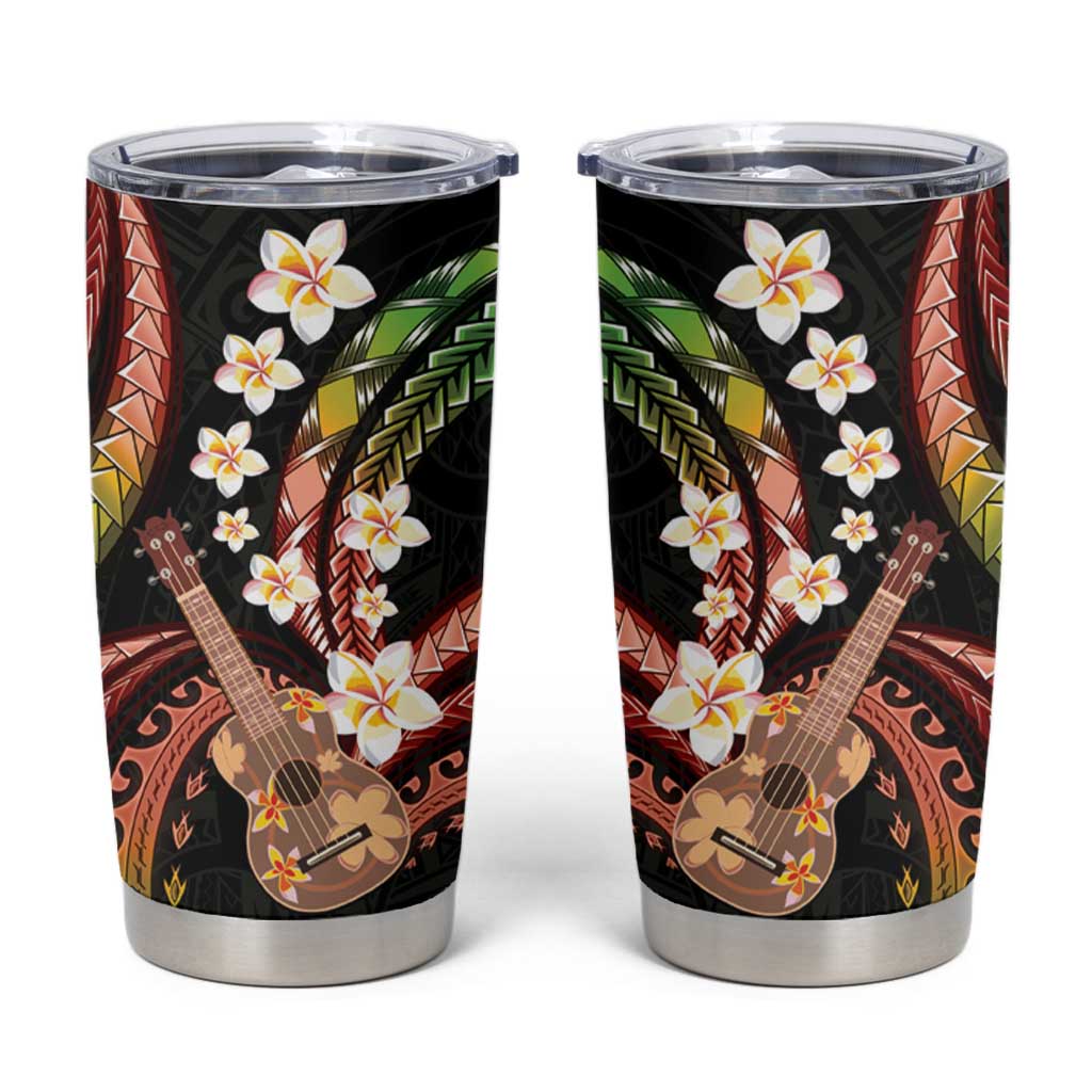 Hawaiian Ukulele Tumbler Cup Jawaiian Fantastic Plumeria