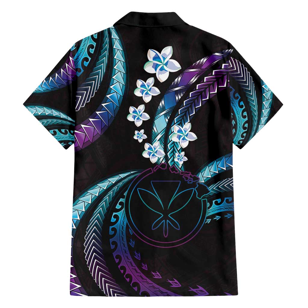Hawaii Map Kanaka Maoli Family Matching Off Shoulder Maxi Dress and Hawaiian Shirt Fantastic Frangipani Amethyst Gradient