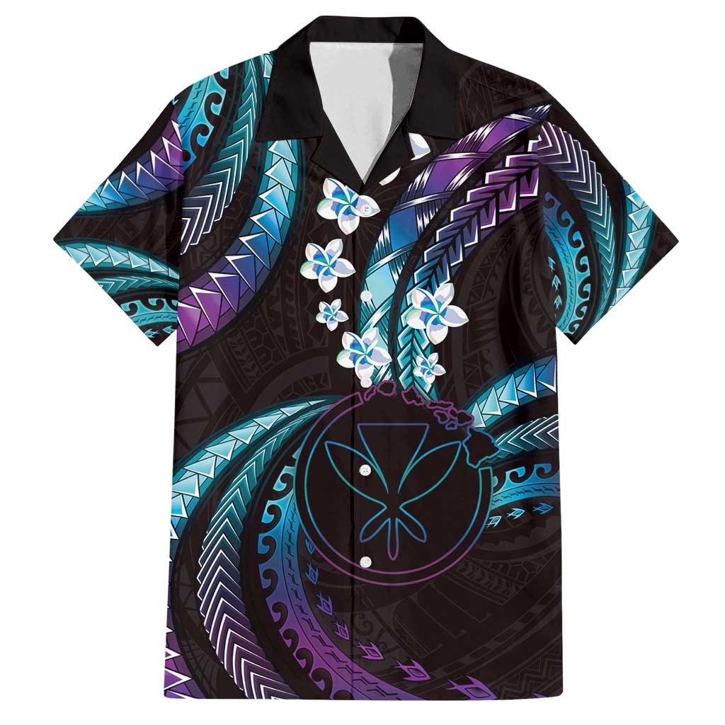 Hawaii Map Kanaka Maoli Family Matching Summer Maxi Dress and Hawaiian Shirt Fantastic Frangipani Amethyst Gradient