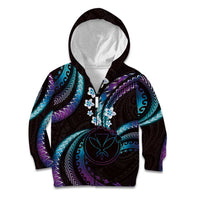 Hawaii Map Kanaka Maoli Kid Hoodie Fantastic Frangipani Amethyst Gradient