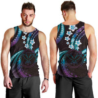 Hawaii Map Kanaka Maoli Men Tank Top Fantastic Frangipani Amethyst Gradient
