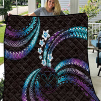Hawaii Map Kanaka Maoli Quilt Fantastic Frangipani Amethyst Gradient