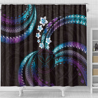 Hawaii Map Kanaka Maoli Shower Curtain Fantastic Frangipani Amethyst Gradient