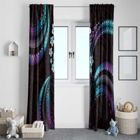 Hawaii Map Kanaka Maoli Window Curtain Fantastic Frangipani Amethyst Gradient