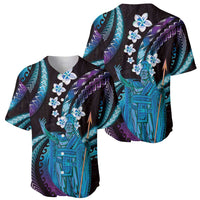 Hawaii King Kamehameha Baseball Jersey Fantastic Plumeria Amethyst Gradient