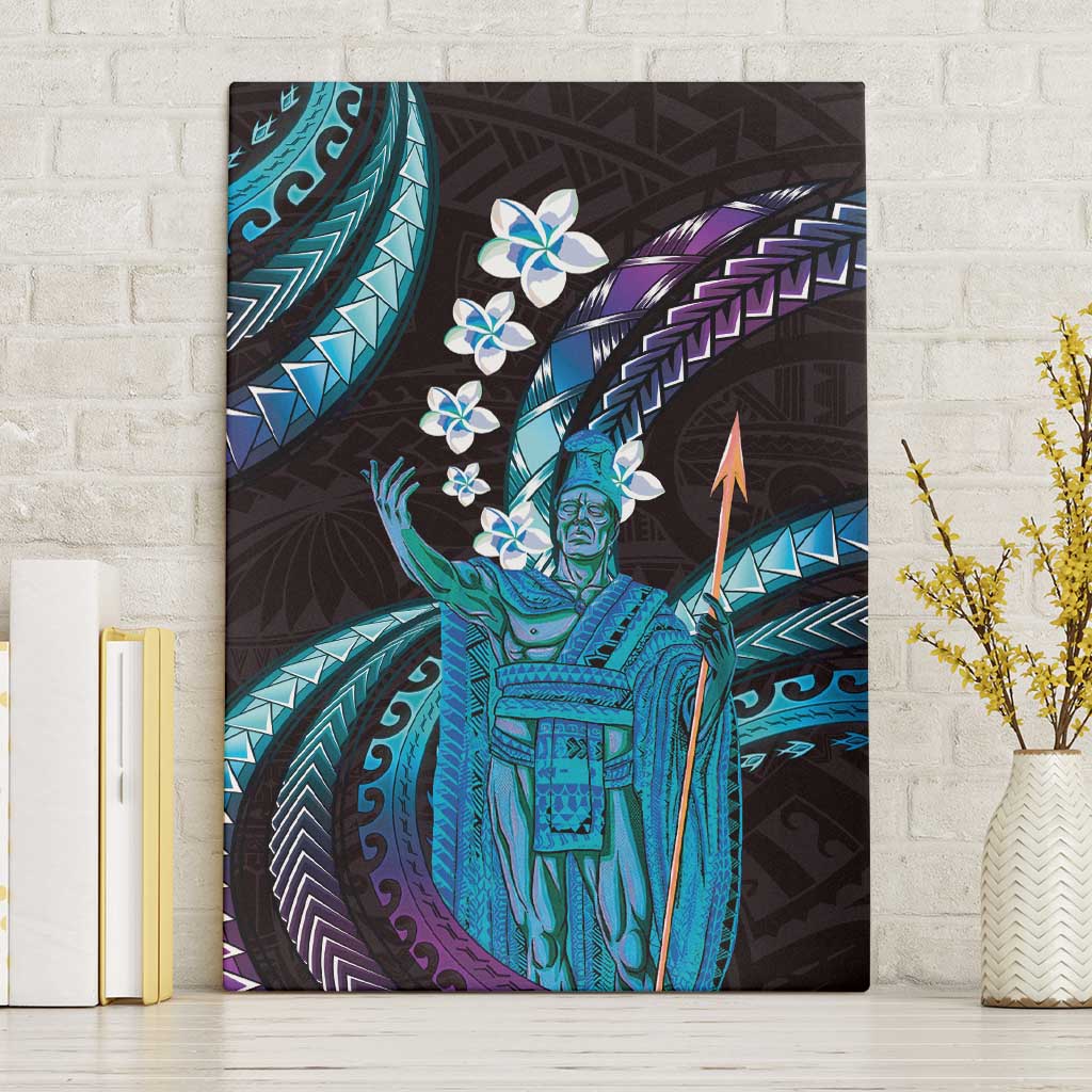 Hawaii King Kamehameha Canvas Wall Art Fantastic Plumeria Amethyst Gradient
