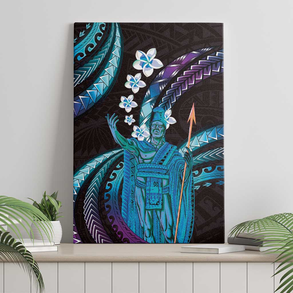 Hawaii King Kamehameha Canvas Wall Art Fantastic Plumeria Amethyst Gradient