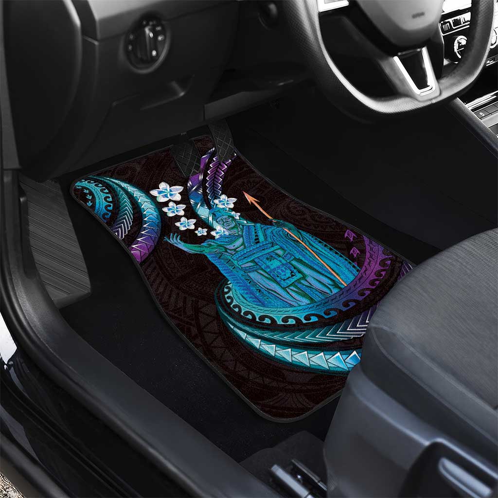 Hawaii King Kamehameha Car Mats Fantastic Plumeria Amethyst Gradient