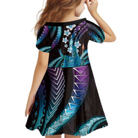 Hawaii King Kamehameha Kid Short Sleeve Dress Fantastic Plumeria Amethyst Gradient