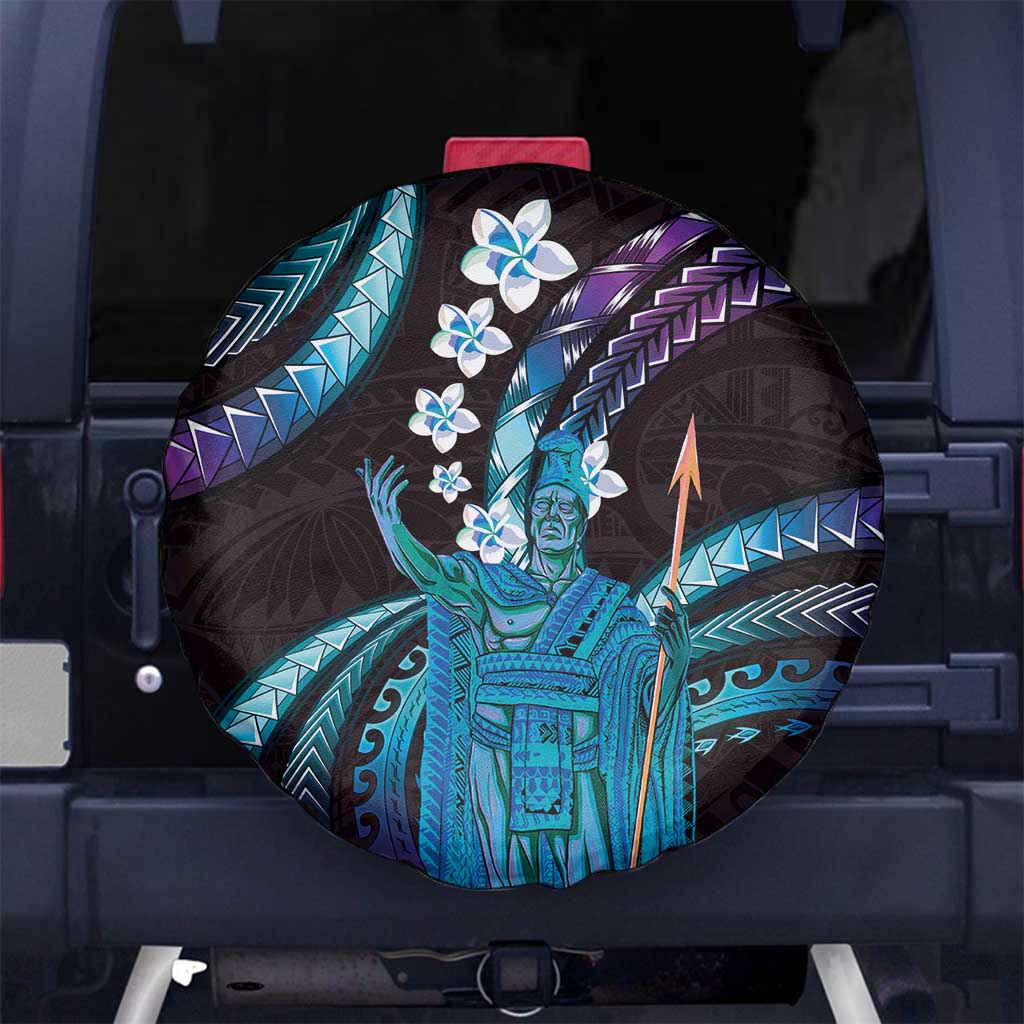 Hawaii King Kamehameha Spare Tire Cover Fantastic Plumeria Amethyst Gradient