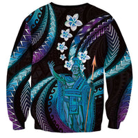 Hawaii King Kamehameha Sweatshirt Fantastic Plumeria Amethyst Gradient
