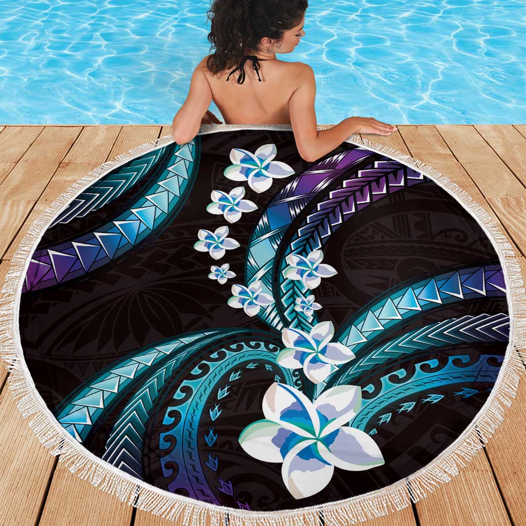 Hawaii Plumeria Beach Blanket Amethyst Gradient Polynesian Pattern LT01 - Polynesian Pride