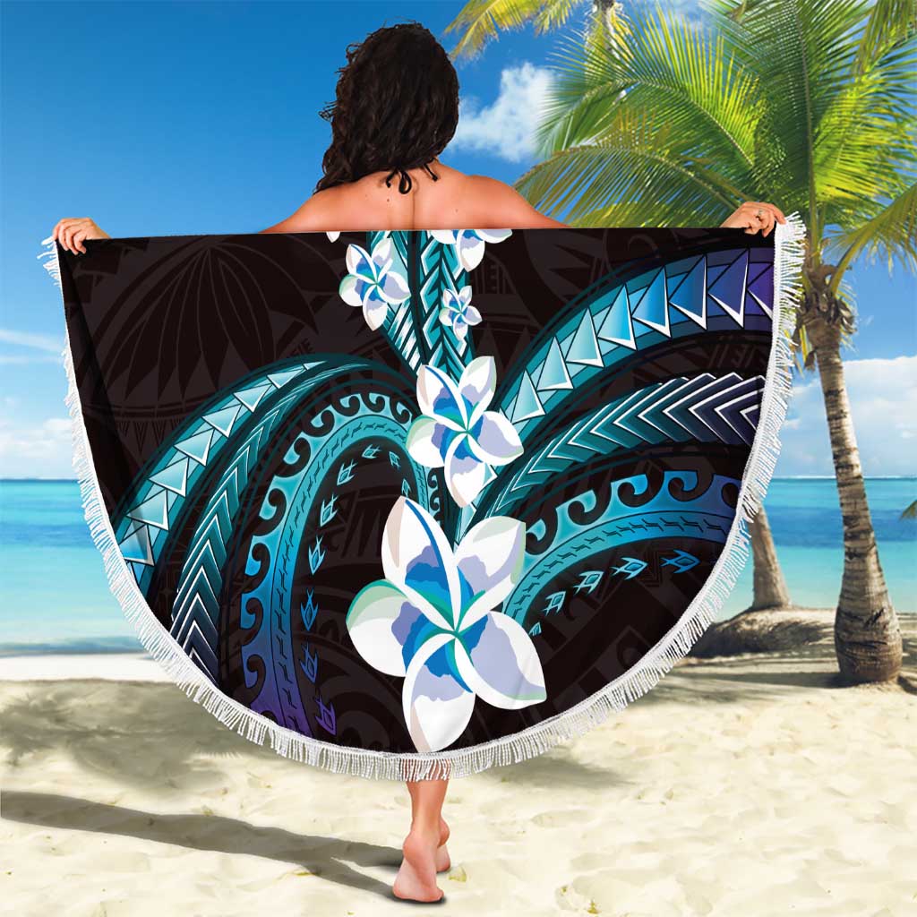 Hawaii Plumeria Beach Blanket Amethyst Gradient Polynesian Pattern LT01 - Polynesian Pride