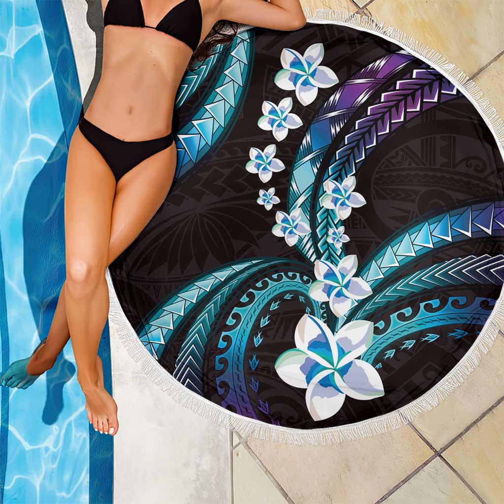 Hawaii Plumeria Beach Blanket Amethyst Gradient Polynesian Pattern LT01 - Polynesian Pride