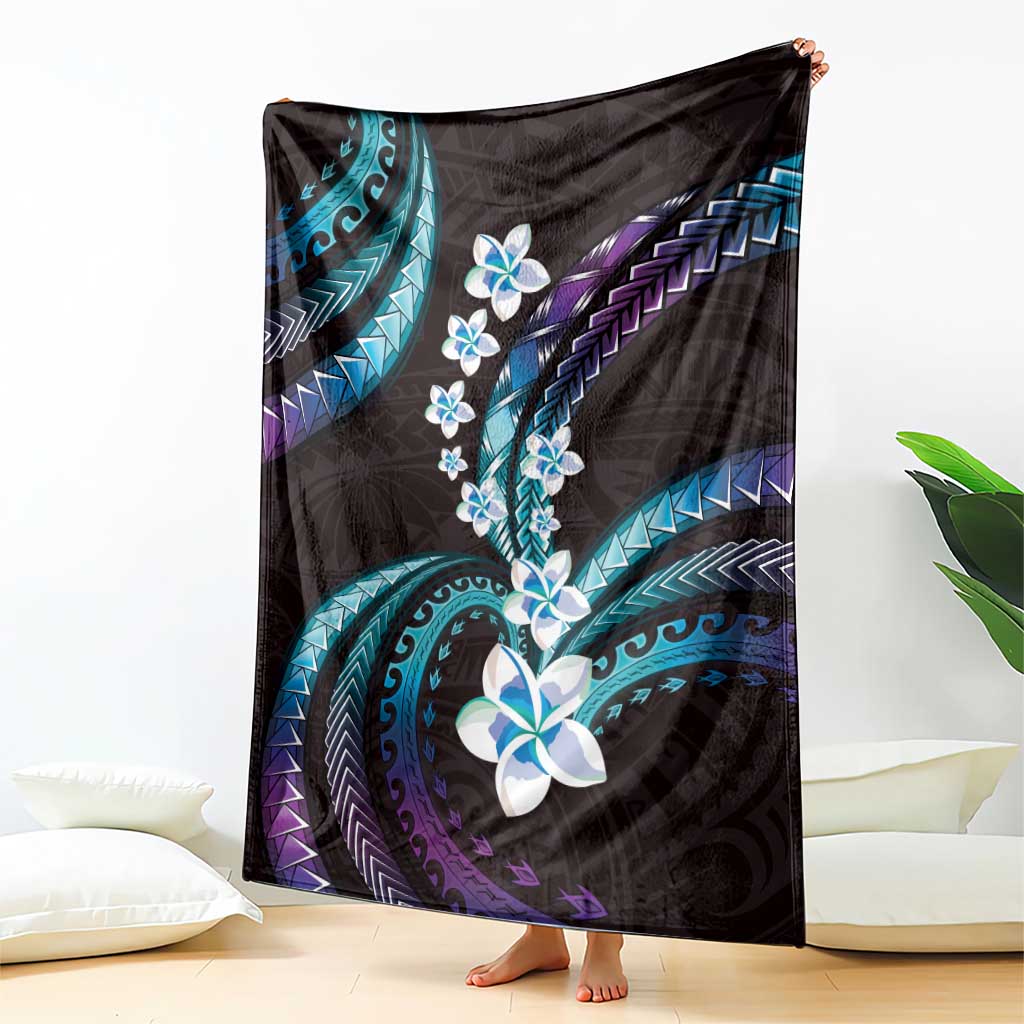 Hawaii Plumeria Blanket Amethyst Gradient Polynesian Pattern LT01 - Polynesian Pride