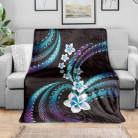 Hawaii Plumeria Blanket Amethyst Gradient Polynesian Pattern LT01 - Polynesian Pride