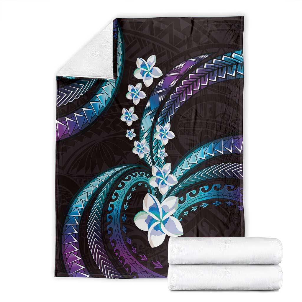 Hawaii Plumeria Blanket Amethyst Gradient Polynesian Pattern LT01 - Polynesian Pride
