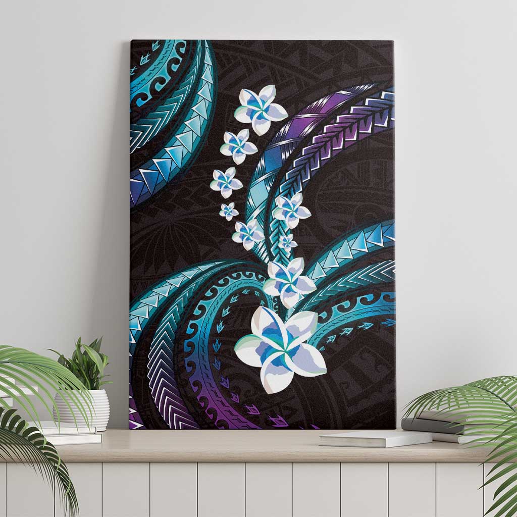Hawaii Plumeria Canvas Wall Art Amethyst Gradient Polynesian Pattern LT01 - Polynesian Pride
