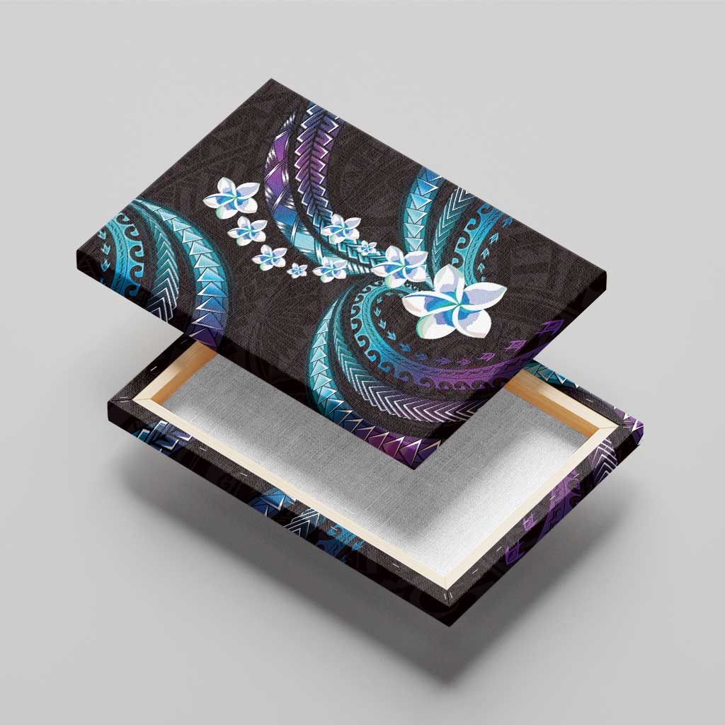 Hawaii Plumeria Canvas Wall Art Amethyst Gradient Polynesian Pattern LT01 - Polynesian Pride
