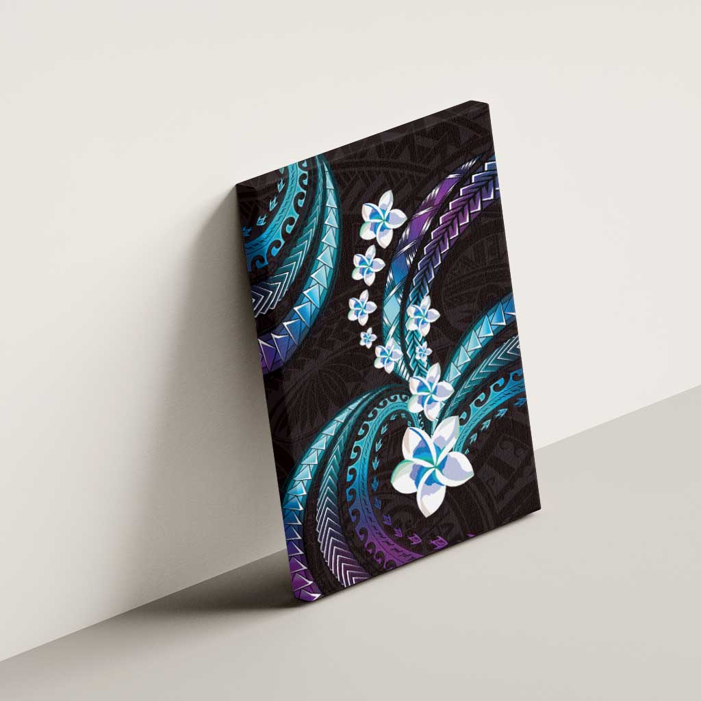 Hawaii Plumeria Canvas Wall Art Amethyst Gradient Polynesian Pattern LT01 - Polynesian Pride