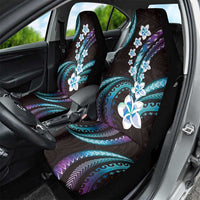 Hawaii Plumeria Car Seat Cover Amethyst Gradient Polynesian Pattern