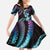 Hawaii Plumeria Family Matching Off The Shoulder Long Sleeve Dress and Hawaiian Shirt Amethyst Gradient Polynesian Pattern