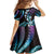 Hawaii Plumeria Family Matching Off The Shoulder Long Sleeve Dress and Hawaiian Shirt Amethyst Gradient Polynesian Pattern