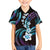 Hawaii Plumeria Family Matching Off The Shoulder Long Sleeve Dress and Hawaiian Shirt Amethyst Gradient Polynesian Pattern