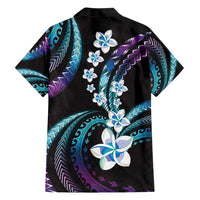 Hawaii Plumeria Family Matching Summer Maxi Dress and Hawaiian Shirt Amethyst Gradient Polynesian Pattern
