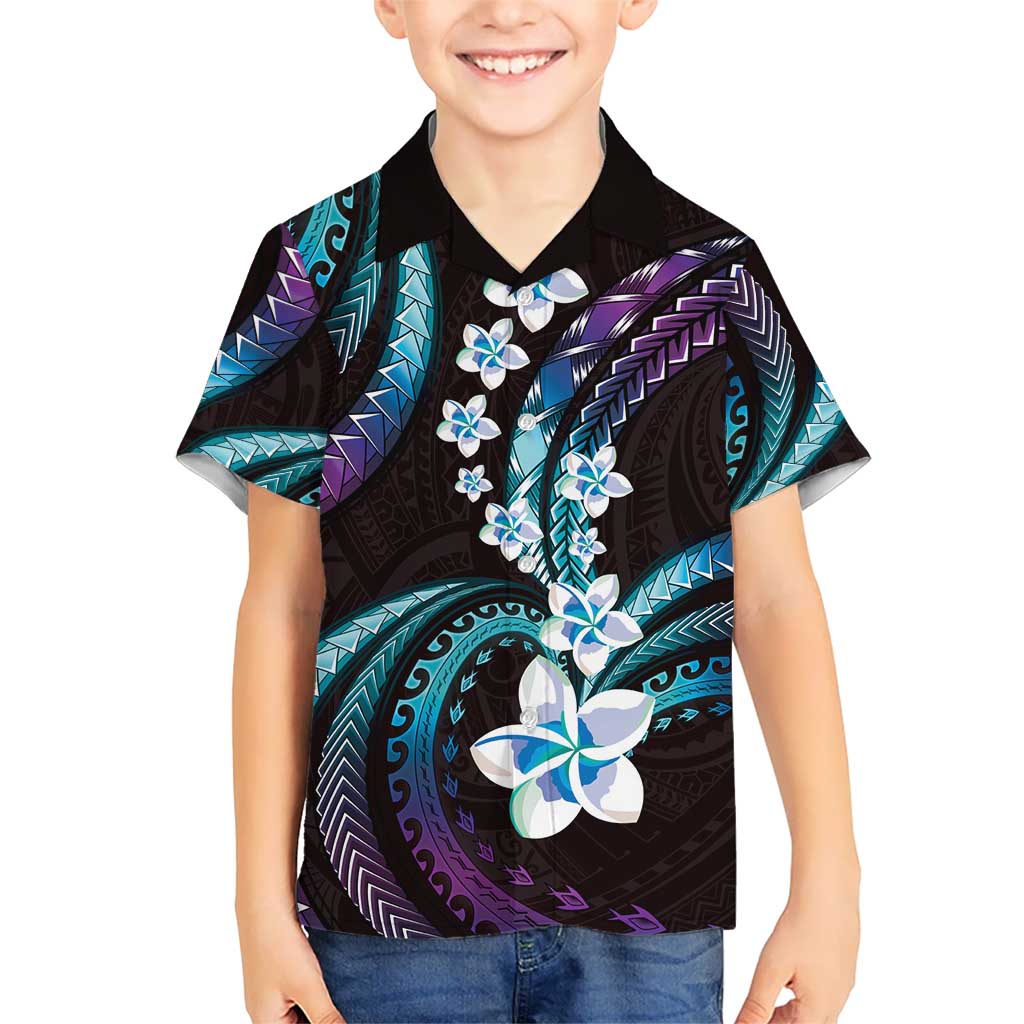 Hawaii Plumeria Hawaiian Shirt Amethyst Gradient Polynesian Pattern LT01 - Polynesian Pride