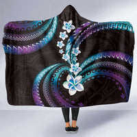 Hawaii Plumeria Hooded Blanket Amethyst Gradient Polynesian Pattern LT01 One Size Purple - Polynesian Pride