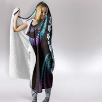 Hawaii Plumeria Hooded Blanket Amethyst Gradient Polynesian Pattern LT01 - Polynesian Pride