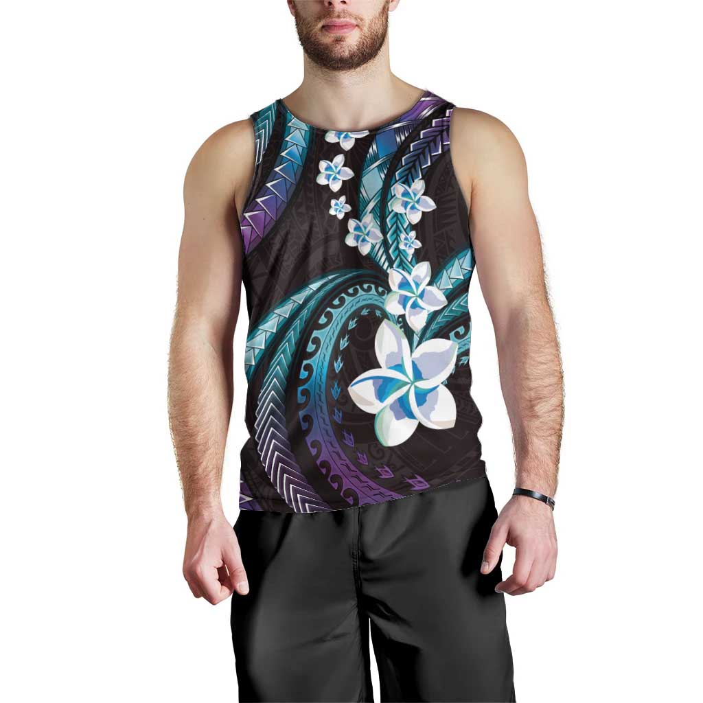 Hawaii Plumeria Men Tank Top Amethyst Gradient Polynesian Pattern LT01 - Polynesian Pride