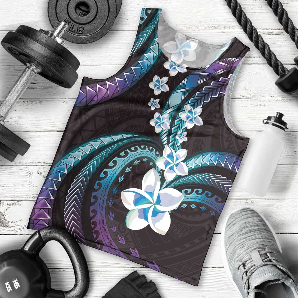 Hawaii Plumeria Men Tank Top Amethyst Gradient Polynesian Pattern LT01 - Polynesian Pride