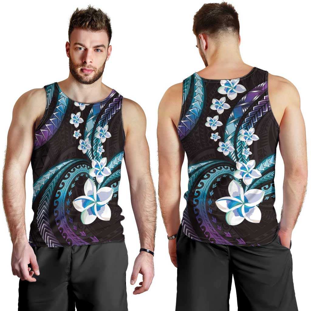Hawaii Plumeria Men Tank Top Amethyst Gradient Polynesian Pattern LT01 - Polynesian Pride