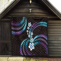 Hawaii Plumeria Quilt Amethyst Gradient Polynesian Pattern