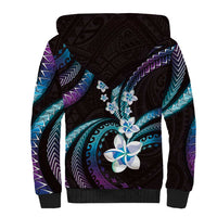 Hawaii Plumeria Sherpa Hoodie Amethyst Gradient Polynesian Pattern LT01 - Polynesian Pride