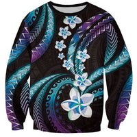 Hawaii Plumeria Sweatshirt Amethyst Gradient Polynesian Pattern LT01 Unisex Purple - Polynesian Pride