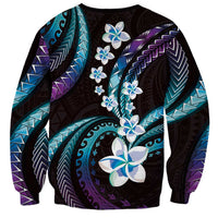 Hawaii Plumeria Sweatshirt Amethyst Gradient Polynesian Pattern LT01 - Polynesian Pride