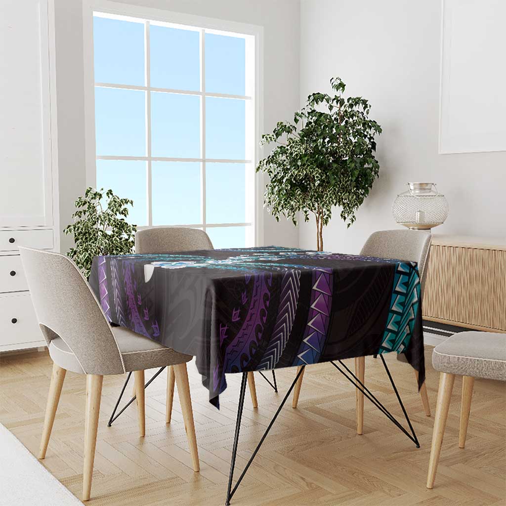 Hawaii Plumeria Tablecloth Amethyst Gradient Polynesian Pattern LT01 - Polynesian Pride