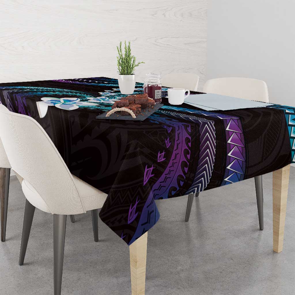 Hawaii Plumeria Tablecloth Amethyst Gradient Polynesian Pattern LT01 - Polynesian Pride