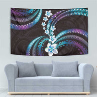 Hawaii Plumeria Tapestry Amethyst Gradient Polynesian Pattern
