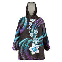 Hawaii Plumeria Wearable Blanket Hoodie Amethyst Gradient Polynesian Pattern LT01 One Size Purple - Polynesian Pride